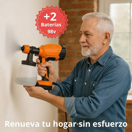 PintaTodo™ - Pistola de pintura + 2 Baterías Litio 98V